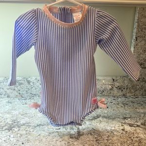 Ruffle Butts Seersucker Rash Guard Bathing Suit